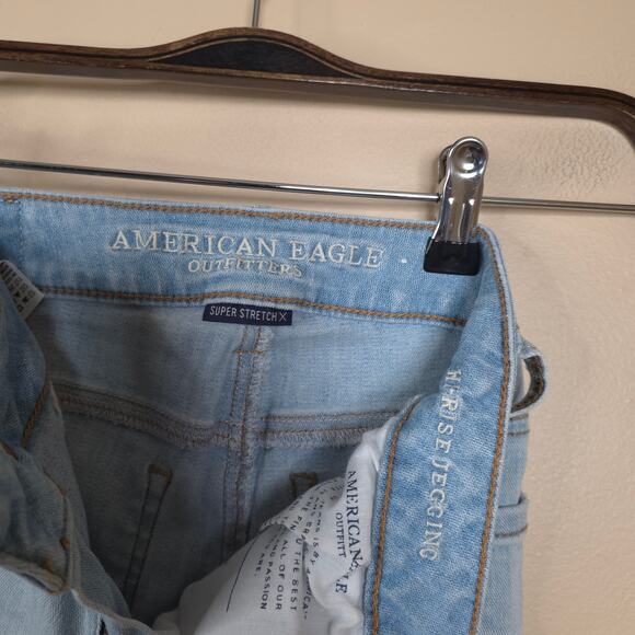 American Eagle Two Tone Distressed Hi-rise Jeggings Size 0S - Picture 9 of 11